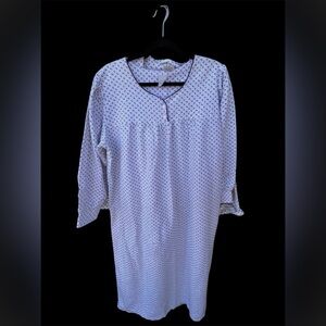 Carole women’s victorian/prarie long cotton white night gown set w/robe